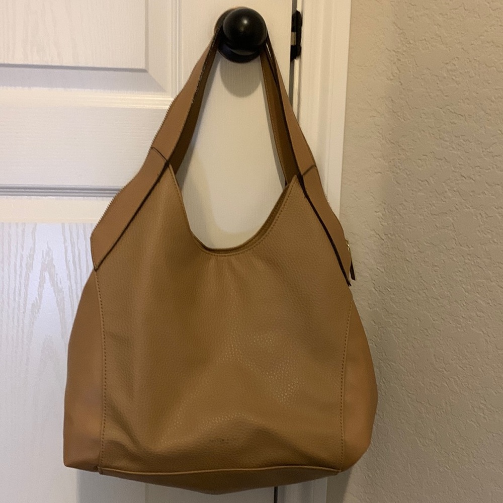Olivia + joy Shoulder Bag Purse Tan with Zippered sides